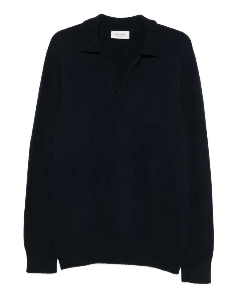 Laneus Gerippter Pullover - Blau Blau