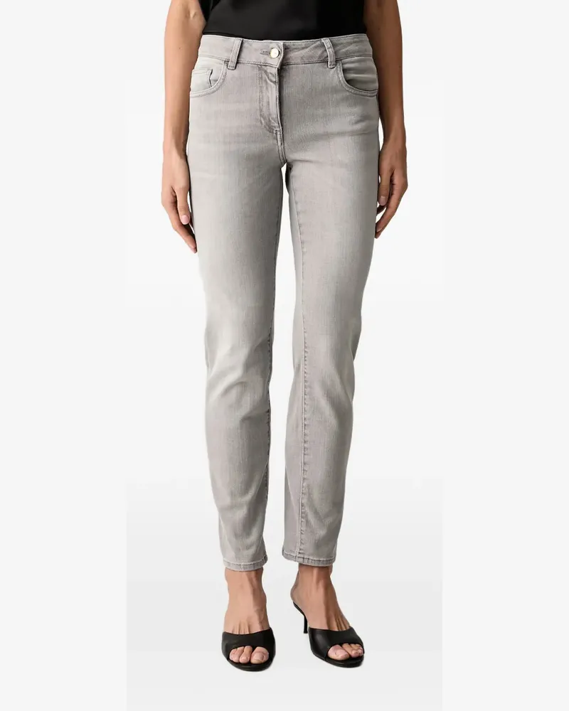 Elisabetta Franchi embroidered-logo jeans - Grau Grau