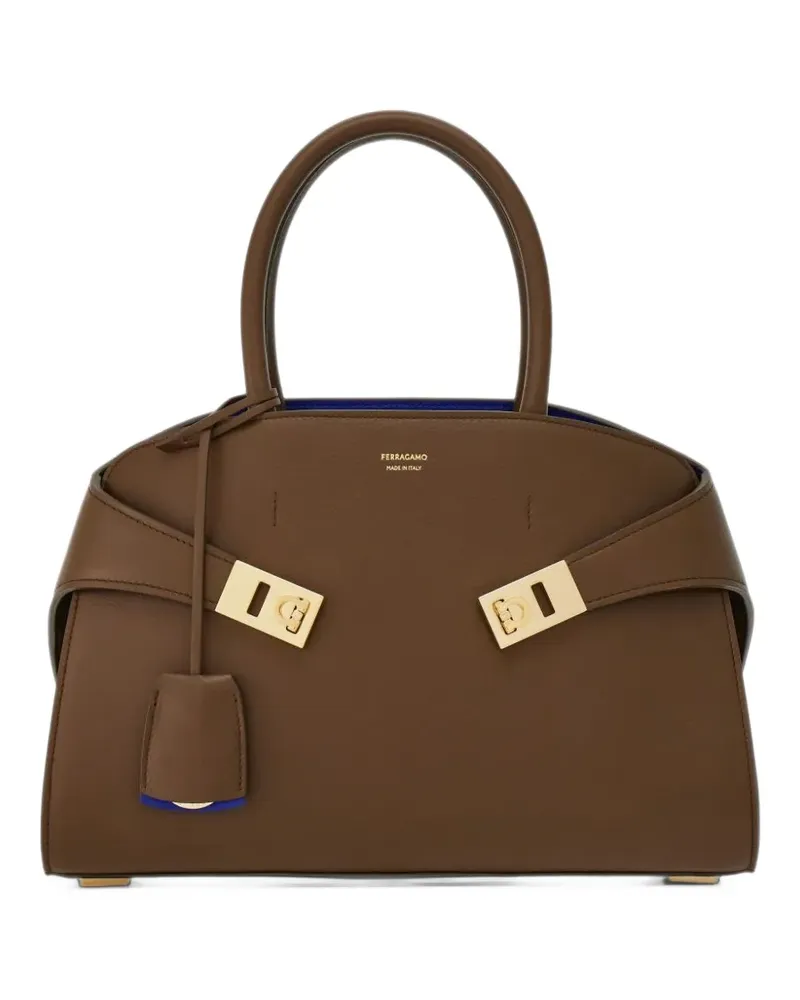 Ferragamo Zweifarbige Hug Handtasche (M) - Braun Braun