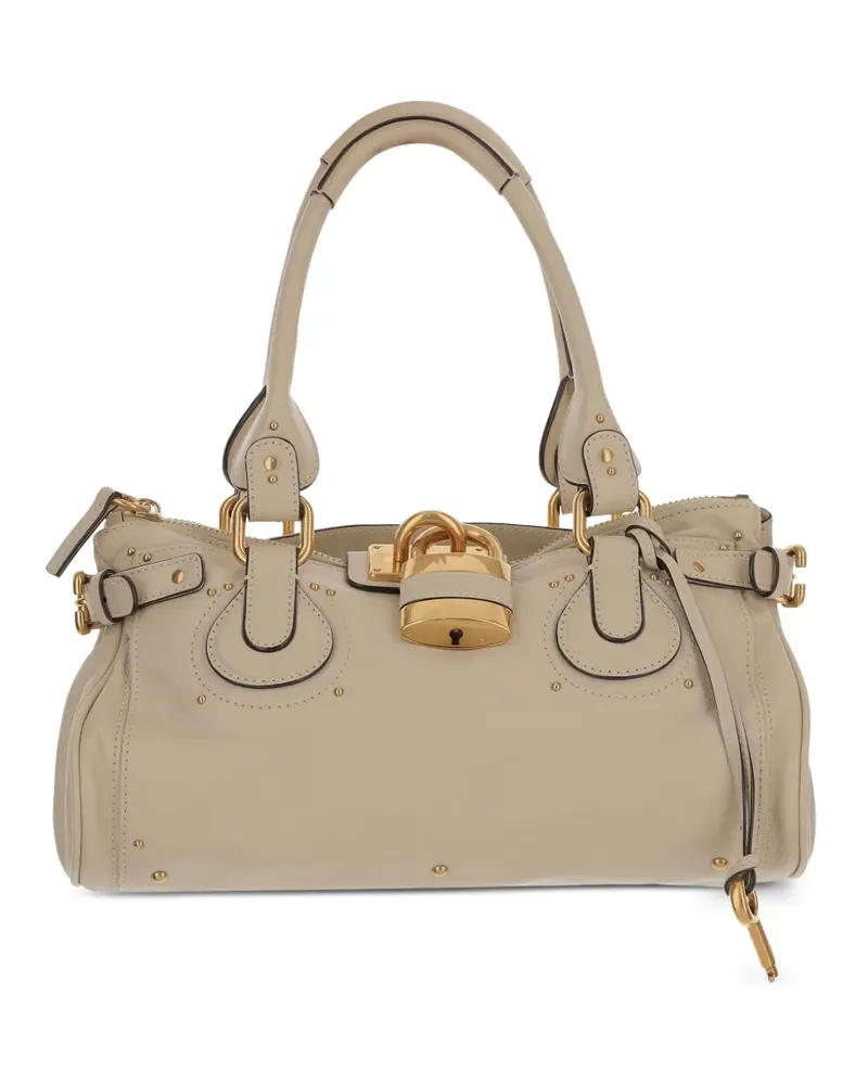 Chloé Padlock Schultertasche mit Nieten - Nude Nude