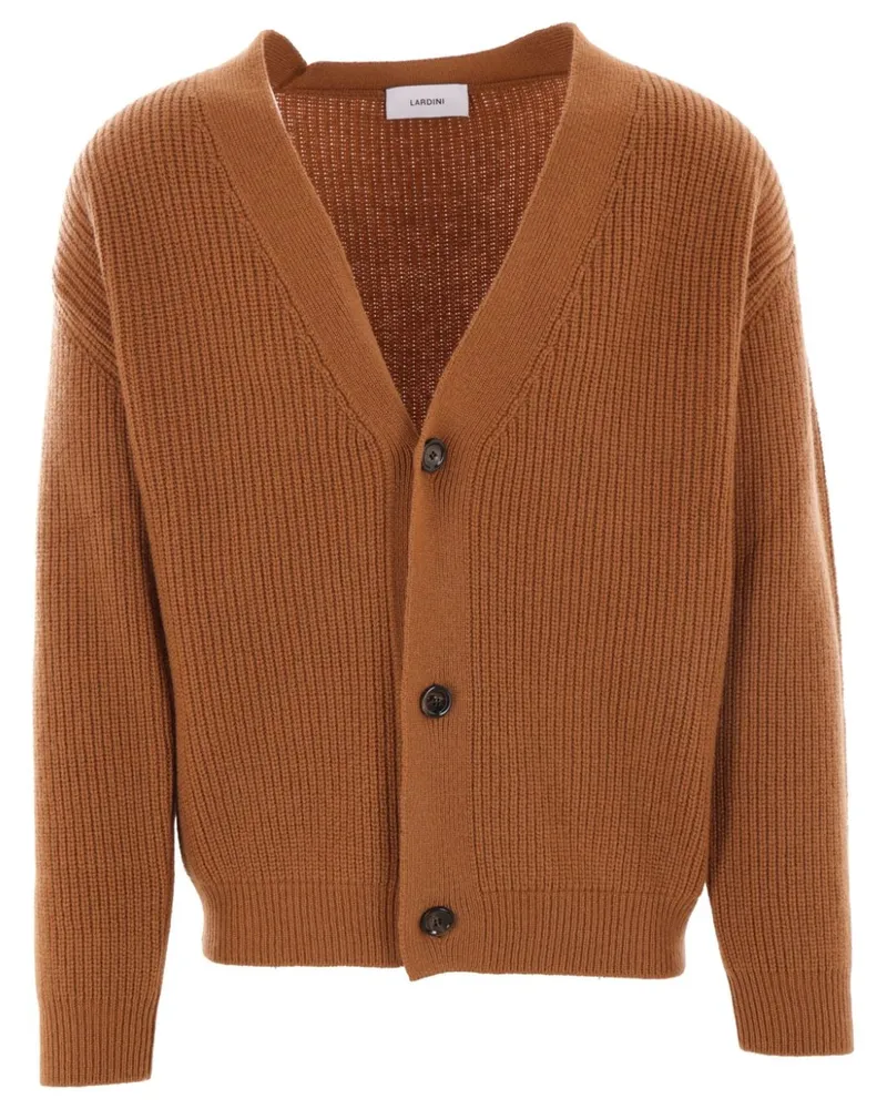 LARDINI Cardigan mit V-Ausschnitt - Braun Braun