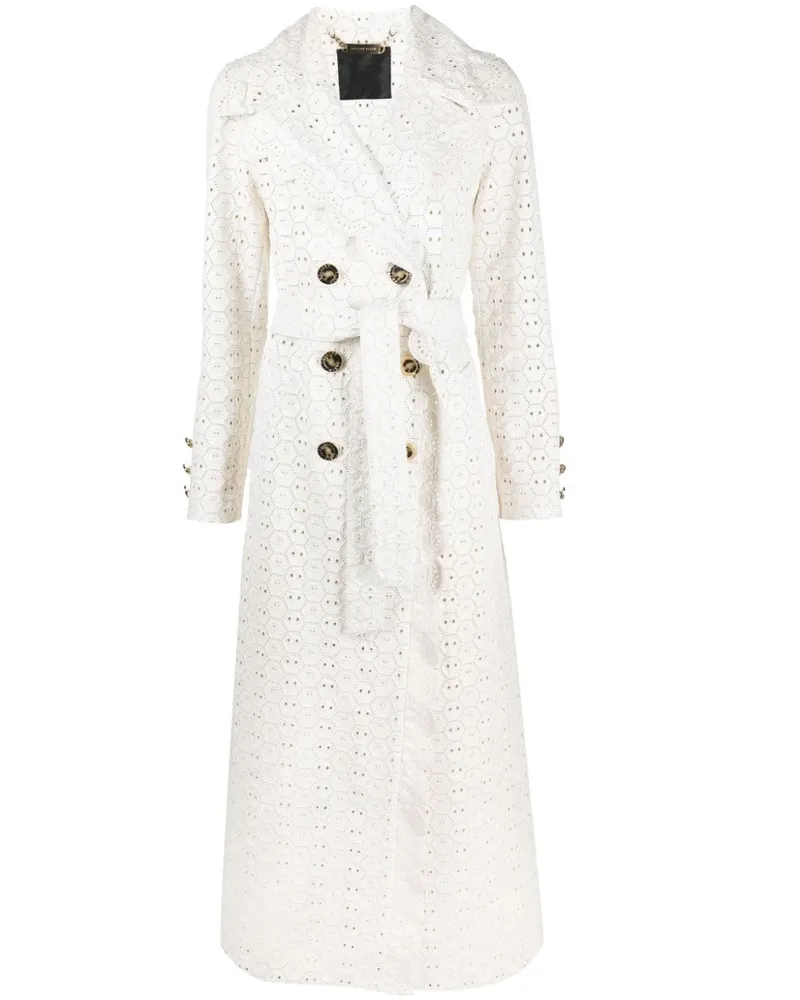 Philipp Plein Langer Sangallo Trenchcoat - Weiß Weiß