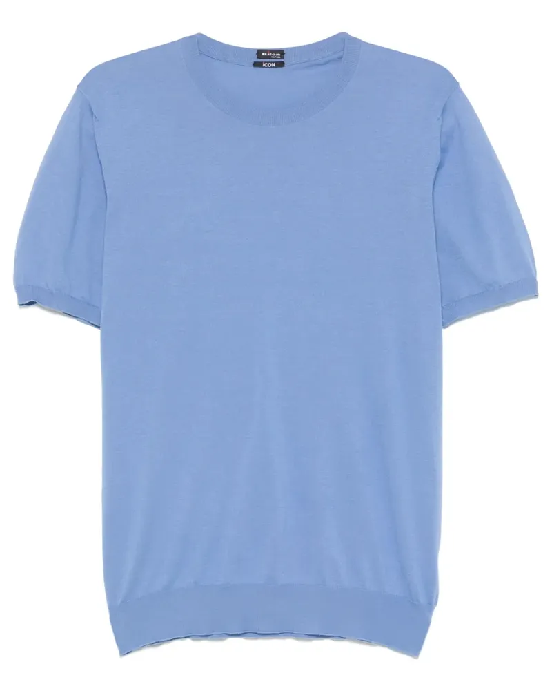 Kiton Gestricktes T-Shirt - Blau Blau