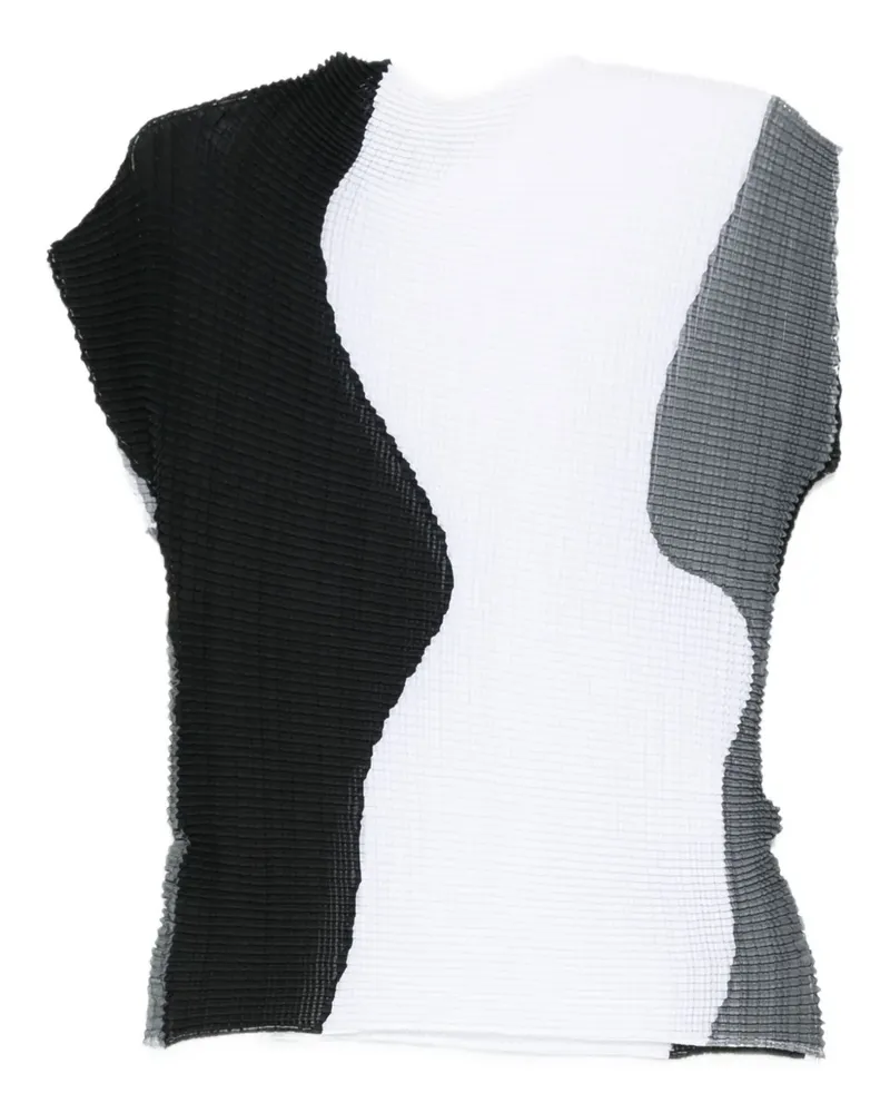 Issey Miyake Abstract Tint pleated top - Weiß Weiß