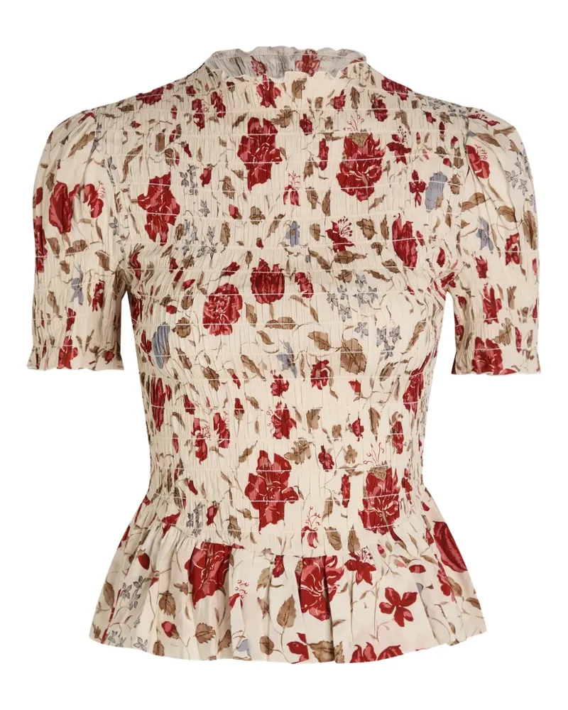 Reformation Aggie floral blouse - Nude Nude