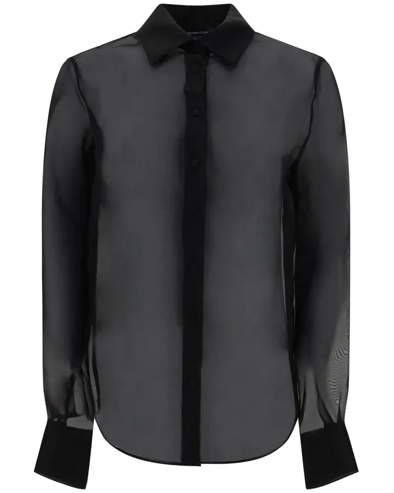 Fabiana Filippi Hemd aus Organza - Schwarz Schwarz