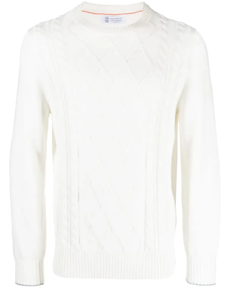 Brunello Cucinelli Pullover mit Zopfmuster - WHITE White