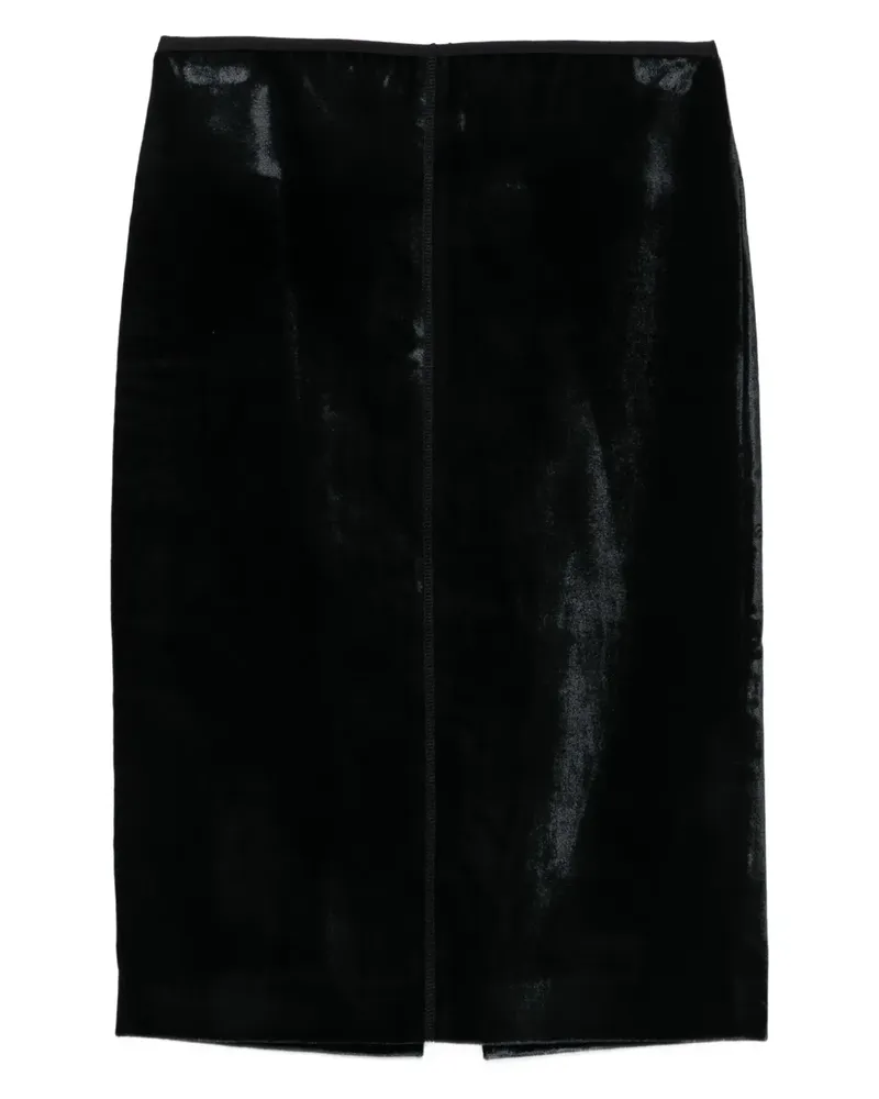 Semicouture Rock mit Samteinsätzen - Schwarz Schwarz