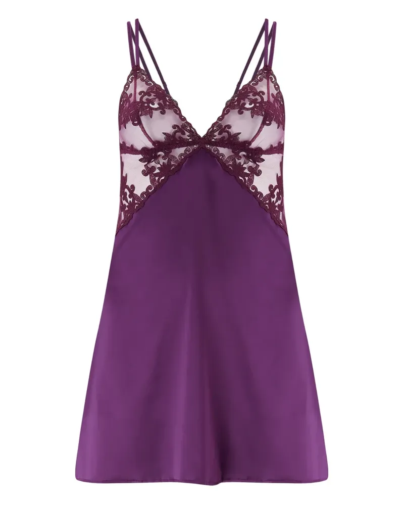 Fleur Of England Nachthemd mit Spitzenbesatz - Violett Violett