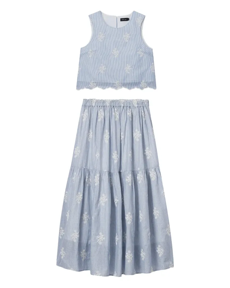 Tout a Coup Gestufter Maxirock mit Cropped-Top - Blau Blau