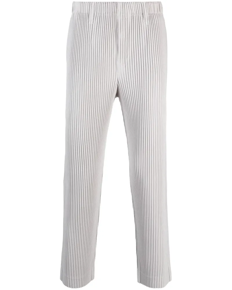Issey Miyake Plissierte Straight-Leg-Hose - Grau Grau
