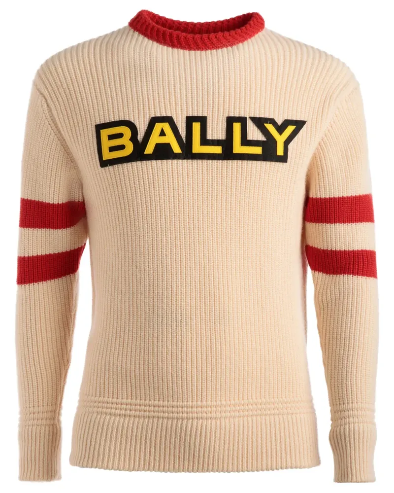 Bally Merinopullover mit Logo-Patch - Nude Nude