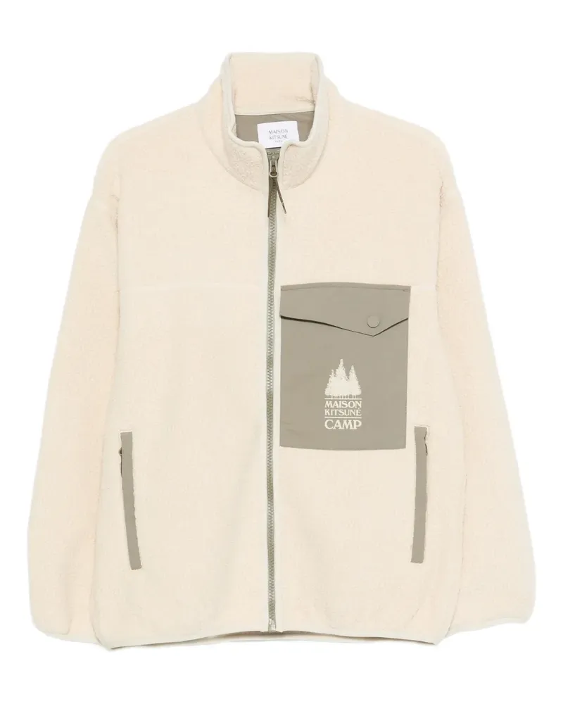 Kitsuné zip-fastening chest-pocket jacket - Weiß Weiß