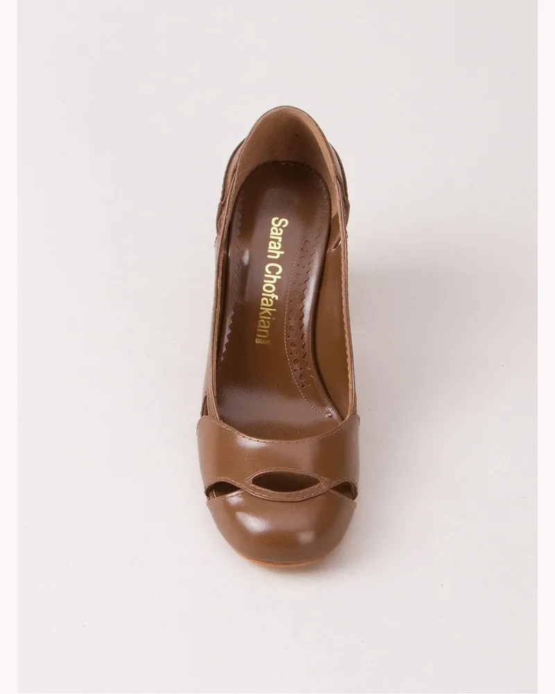 Sarah Chofakian Pumps mit Blockabsatz - Braun Braun