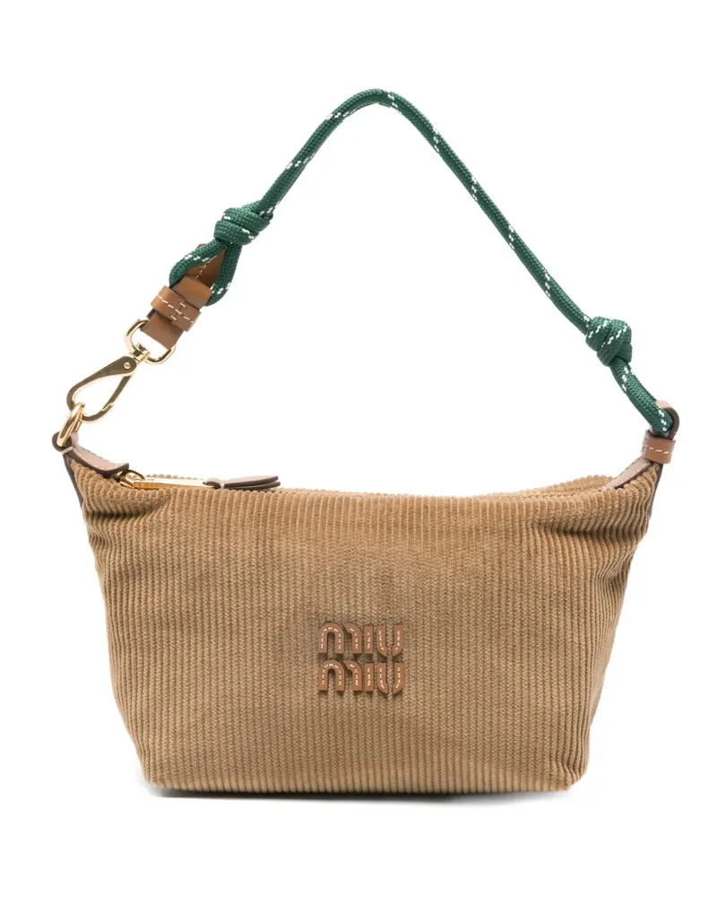 Miu Miu Schultertasche aus Cord - Braun Braun