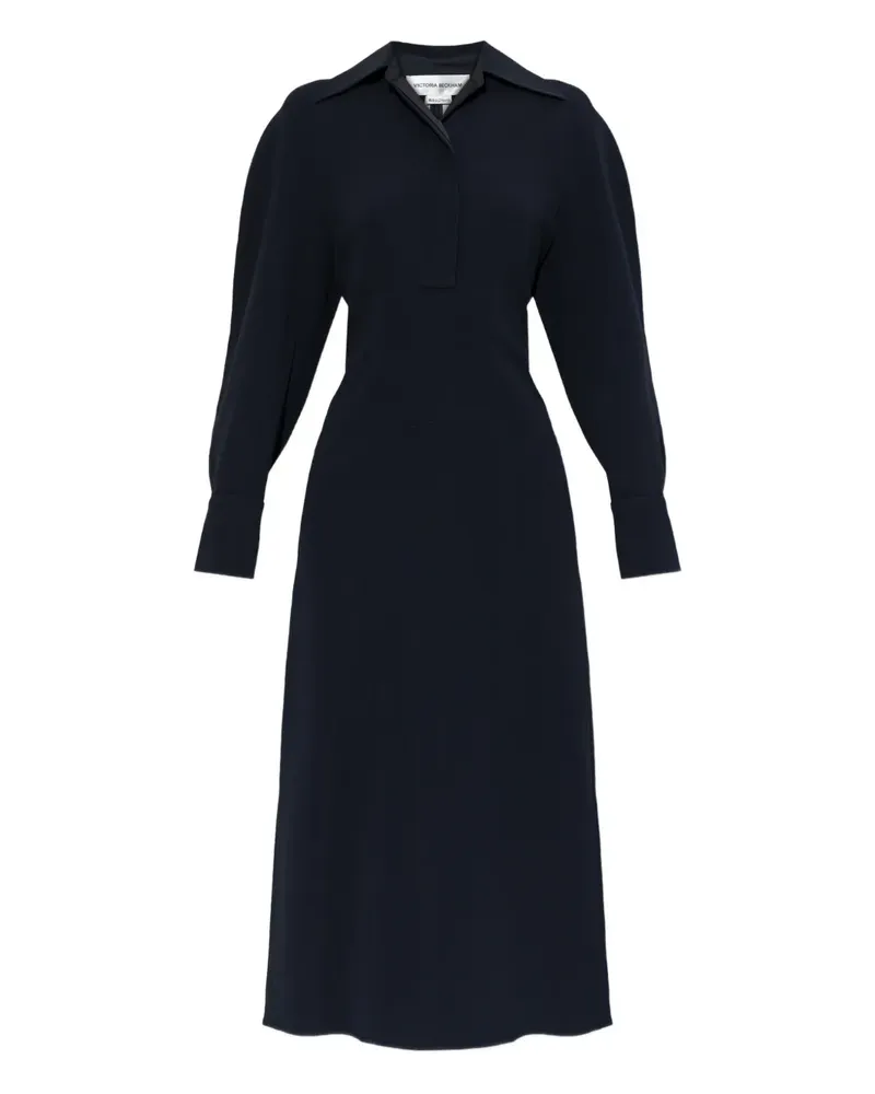 Victoria Beckham collared long-sleeve dress - Blau Blau