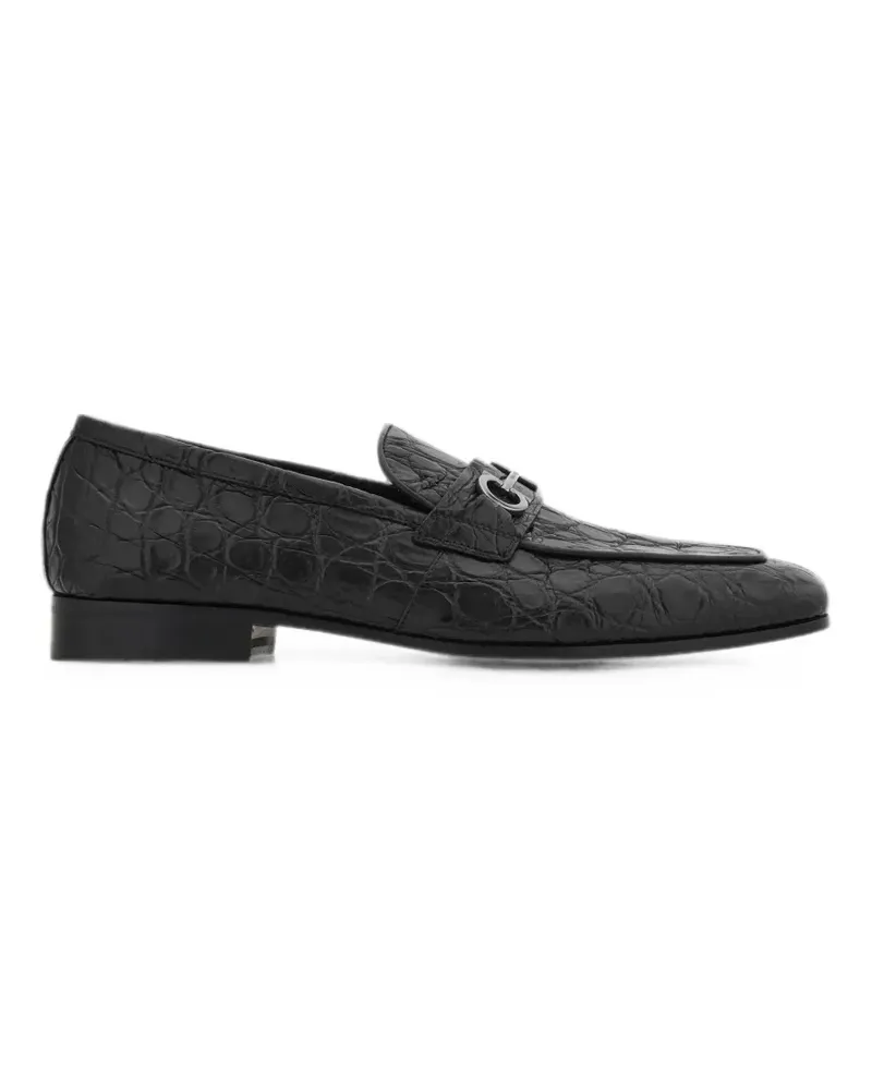 Ferragamo moccasins with Gancini ornament - Schwarz Schwarz