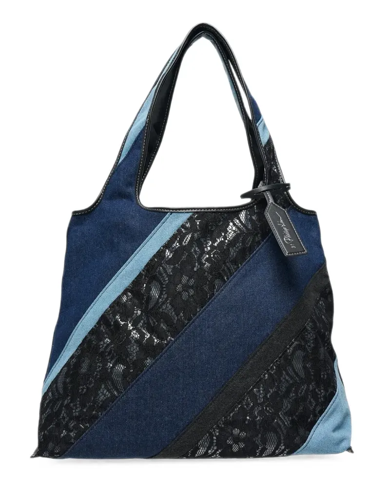 3.1 phillip lim lace-panelled patchwork tote bag - Blau Blau