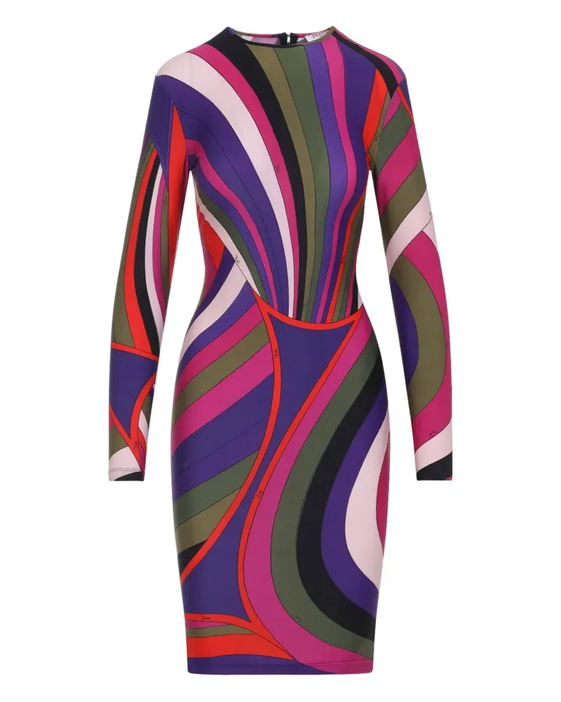 Emilio Pucci long-sleeve swirl-pattern dress - Rosa Rosa