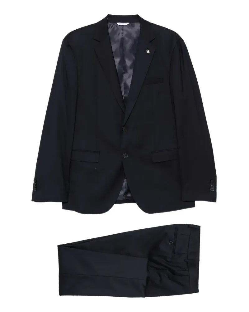 Manuel Ritz Schmaler Twill-Anzug - Blau Blau