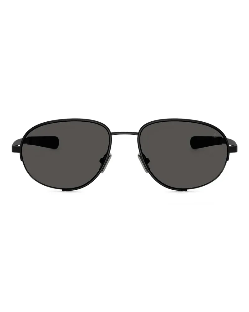 Moncler Runde Sonnenbrille mit mattem Gestell - Schwarz Schwarz