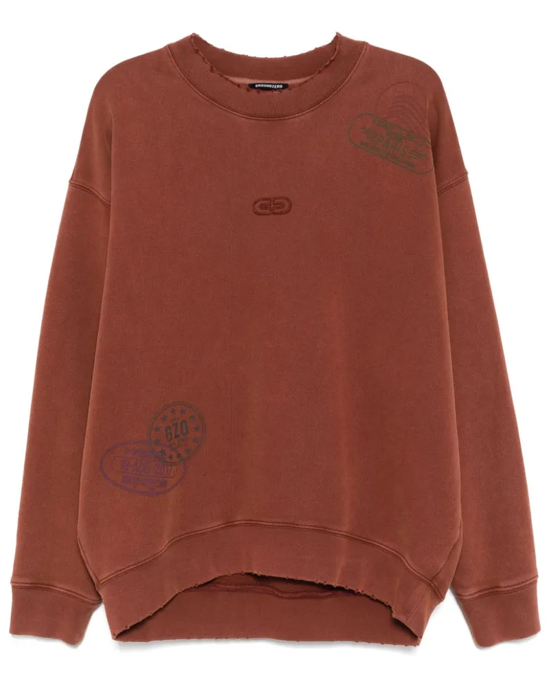 Ground Zero Sweatshirt mit Logo-Print - Braun Braun