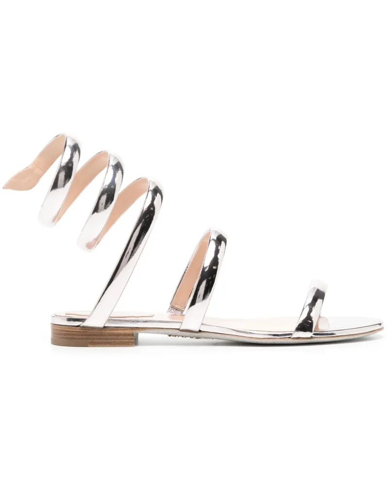 René Caovilla Serpente Sandalen im Metallic-Look - Silber Silber
