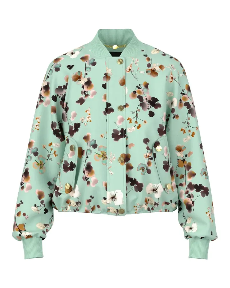 Marc Cain Bomberjacke mit Blumenprint - Grün Grün