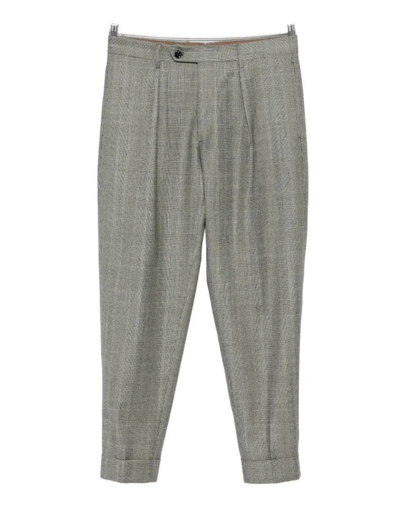 Berwich Prince of Wales check pleated trousers - Grau Grau