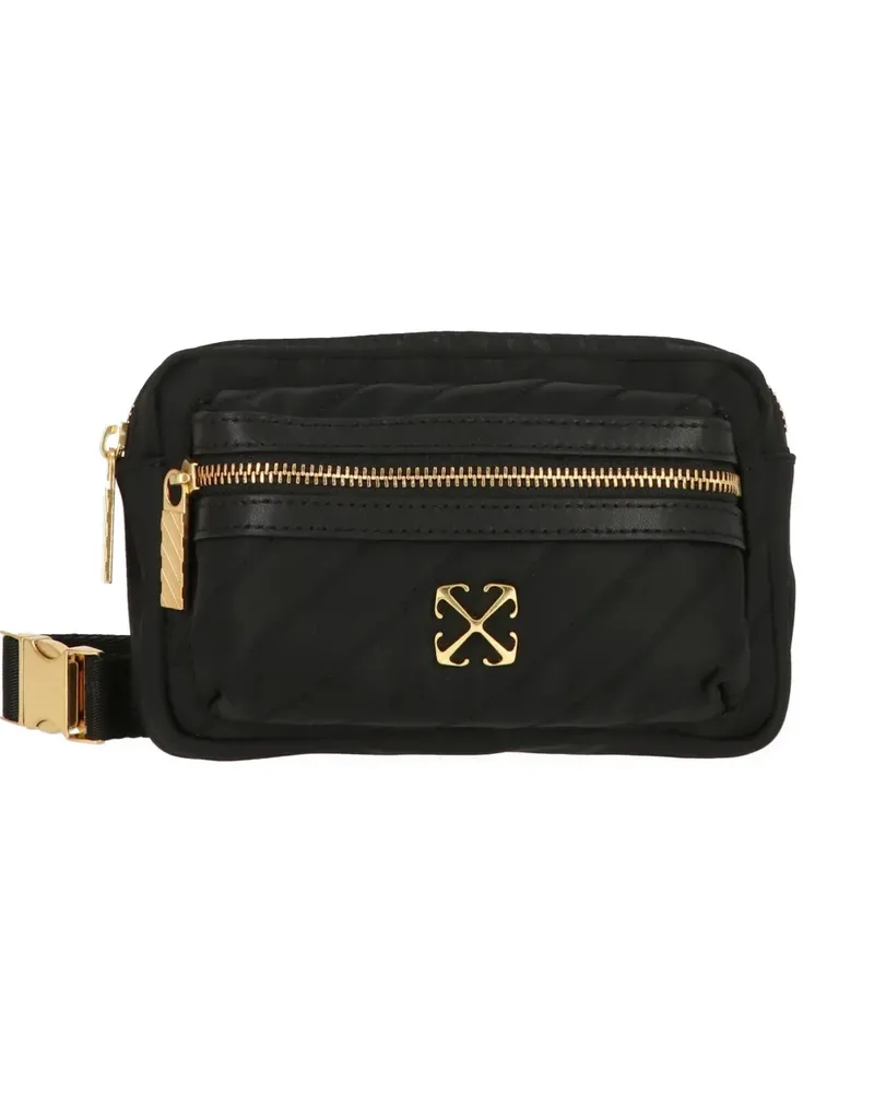 OFF-WHITE logo detail quilted belt bag - Schwarz Schwarz
