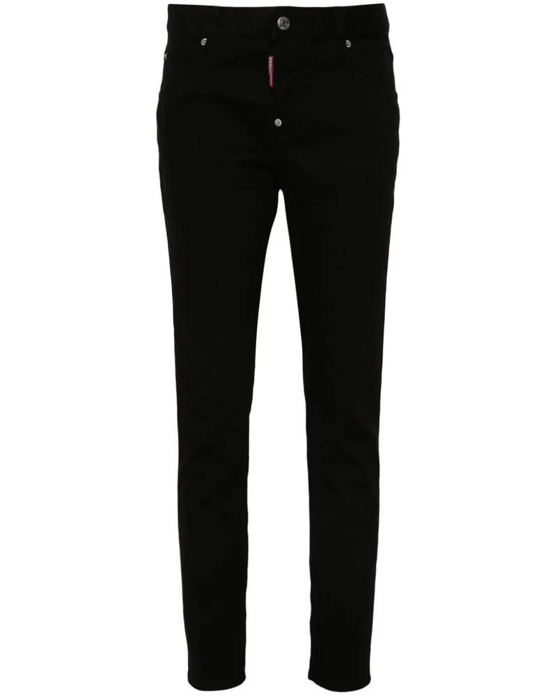 Dsquared2 Skinny-Jeans mit Logo-Patch - Schwarz Schwarz