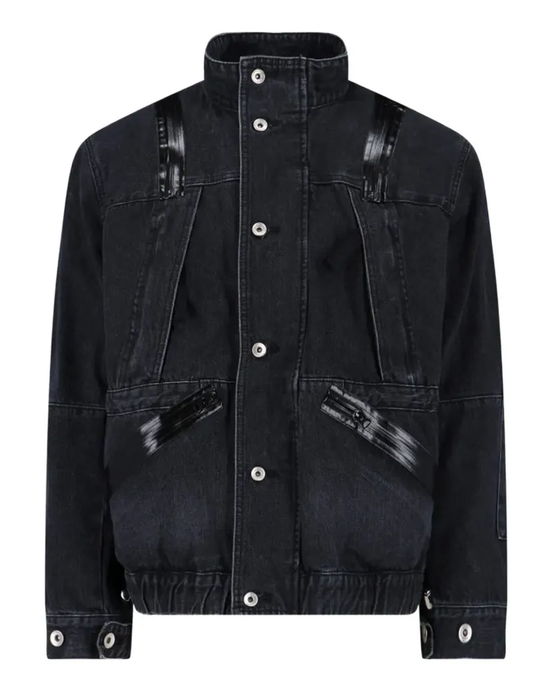 Sacai zip denim jacket - Schwarz Schwarz