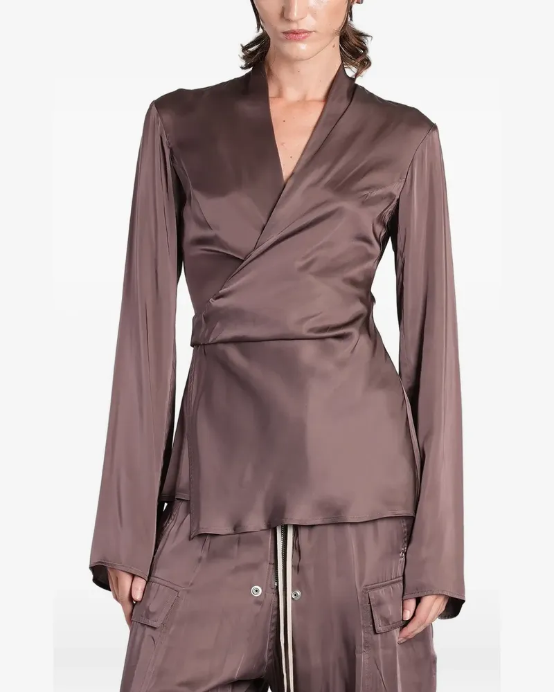 Rick Owens wrap-style long-sleeve blouse - Braun Braun