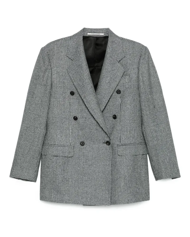 Tagliatore Doppelreihiger Blazer mit Karomuster - Schwarz Schwarz