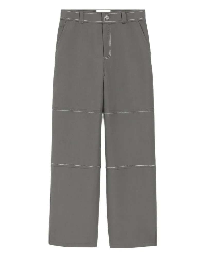 AMI Paris Worker-Hose mit Kontrastnähten - Grau Grau