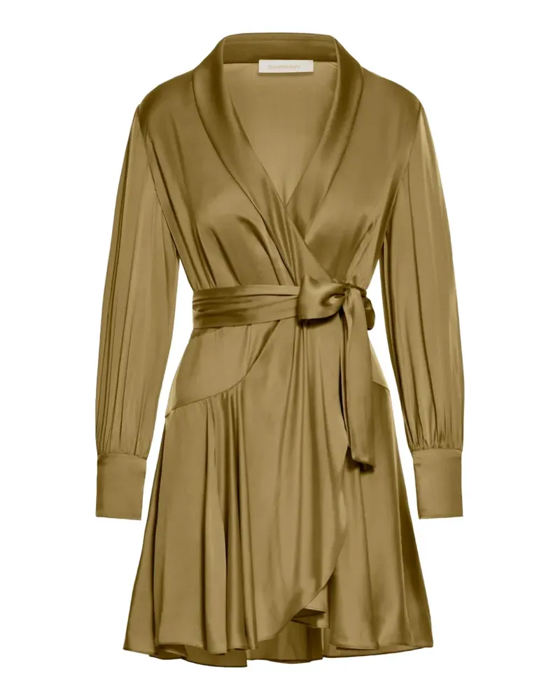 Zimmermann Gewickeltes Minikleid aus Seide - Grün Grün