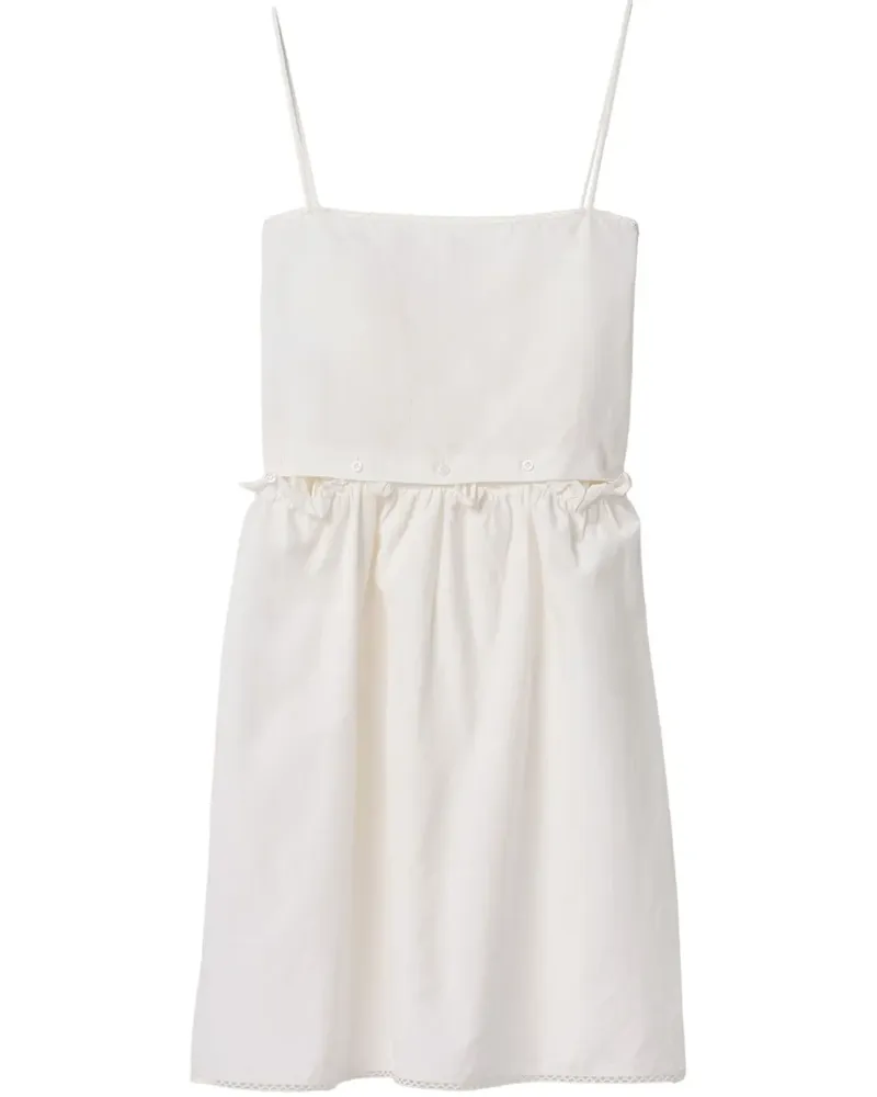 Miu Miu Kleid mit Logo-Print - Weiß Weiß
