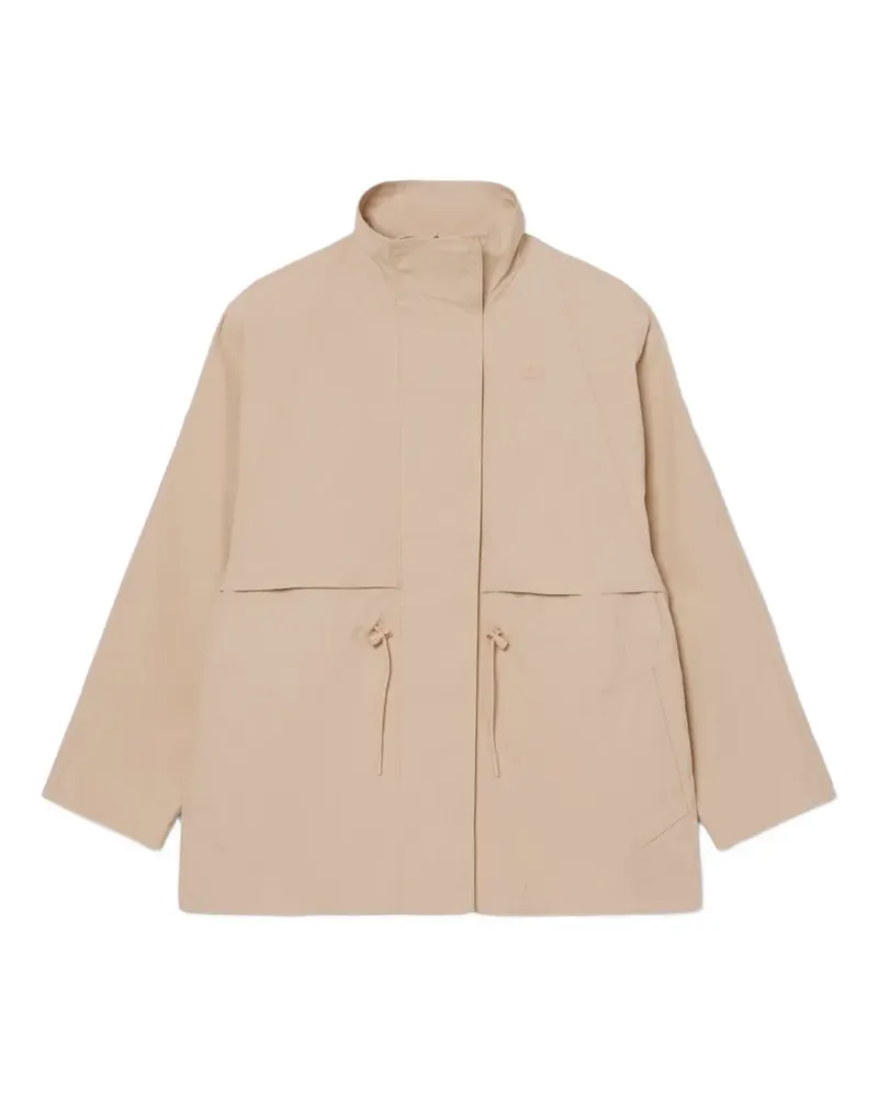 Lacoste drawstring-waist high-neck parka coat - Nude Nude
