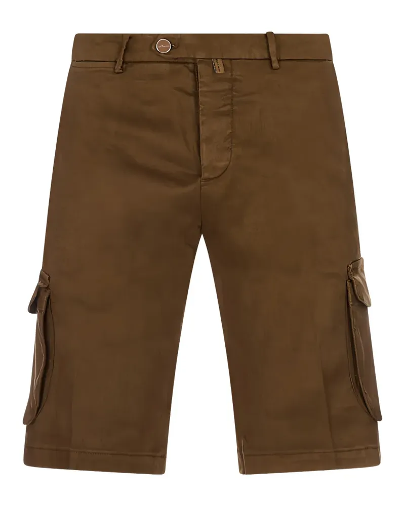 Kiton logo-patch knee-length shorts - Braun Braun