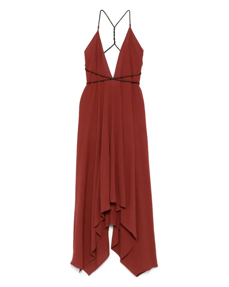 Caravana Kleid mit V-Ausschnitt - Rot Rot