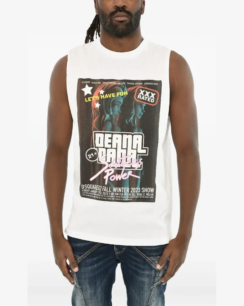 Dsquared2 graphic-print tank top - Weiß Weiß