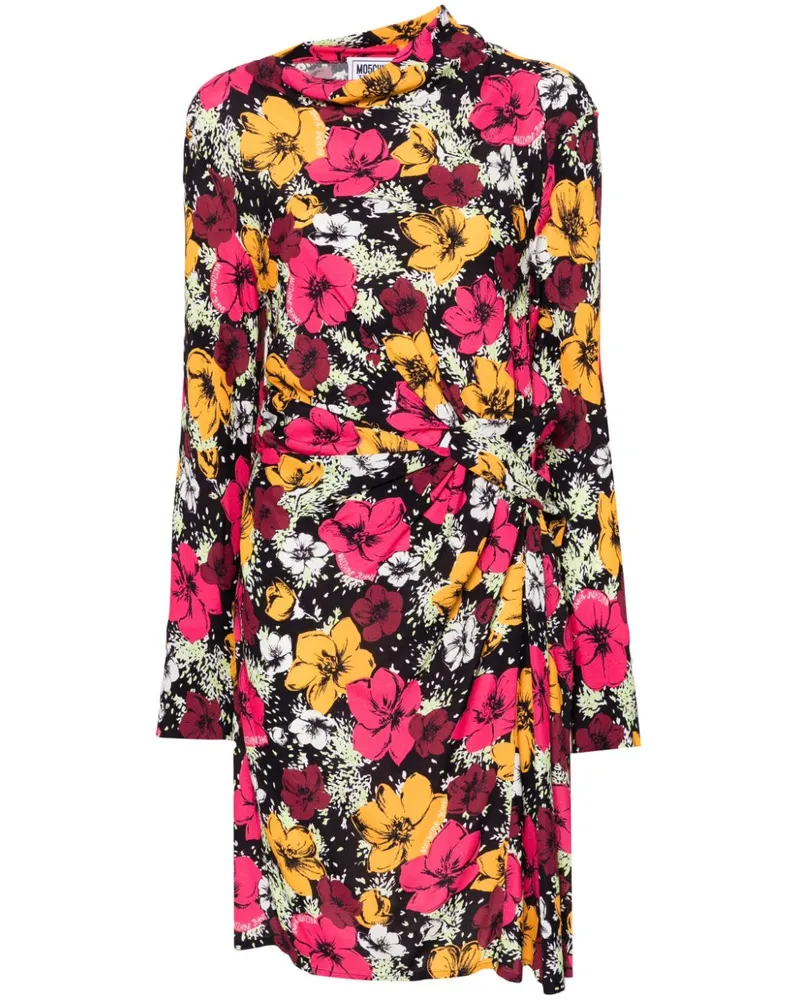 Moschino Kleid mit Blumen-Print - Schwarz Schwarz
