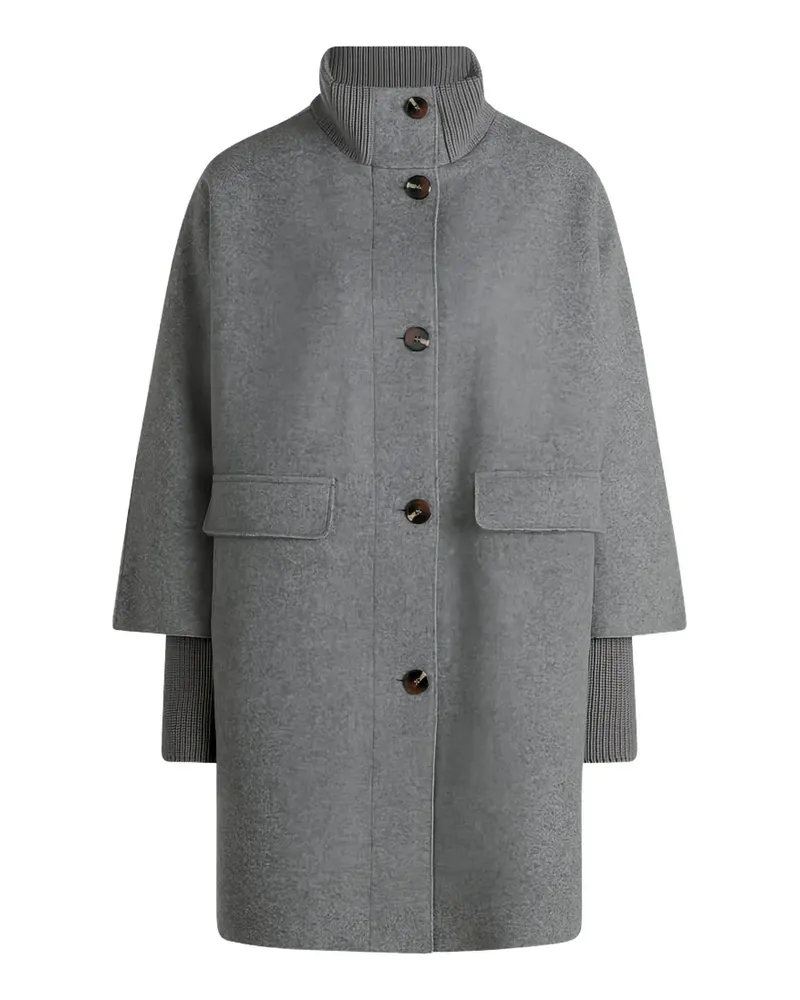 Betty Barclay ribbed-knit trim button-up coat - Grau Grau