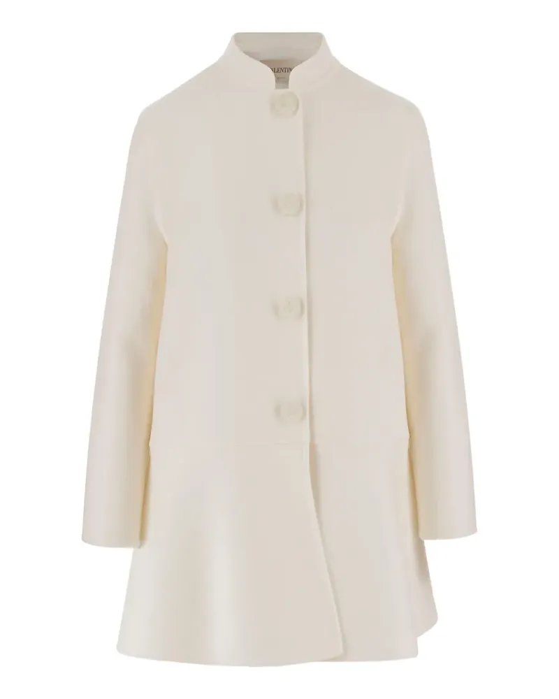 Valentino Garavani high-collar button wool coat - Nude Nude