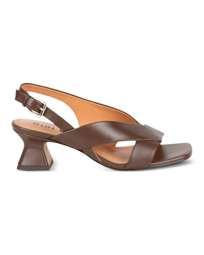 Bibi Lou Zia crossover-strap slingback sandals - Braun Braun