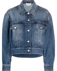 Alexander McQueen Cropped-Jeansjacke Blau