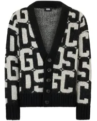 GCDS Cardigan mit Monogramm-Print Schwarz