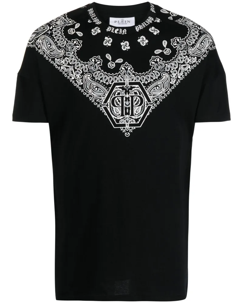 Philipp Plein T-Shirt mit Paisley-Print - Schwarz Schwarz