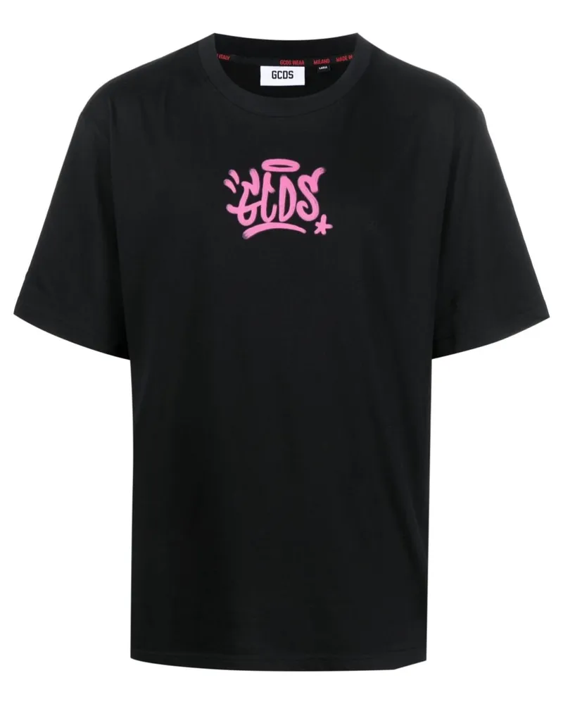 GCDS T-Shirt mit Graffiti-Print Schwarz