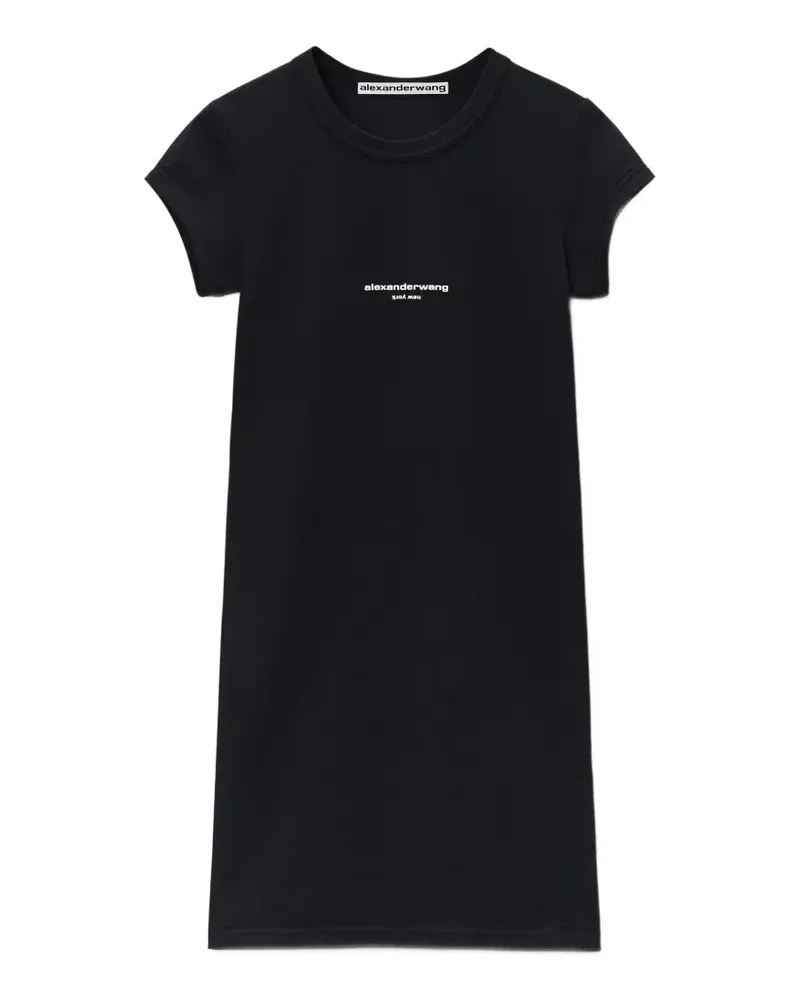 Alexander Wang logo-print short-sleeve dress - Schwarz Schwarz